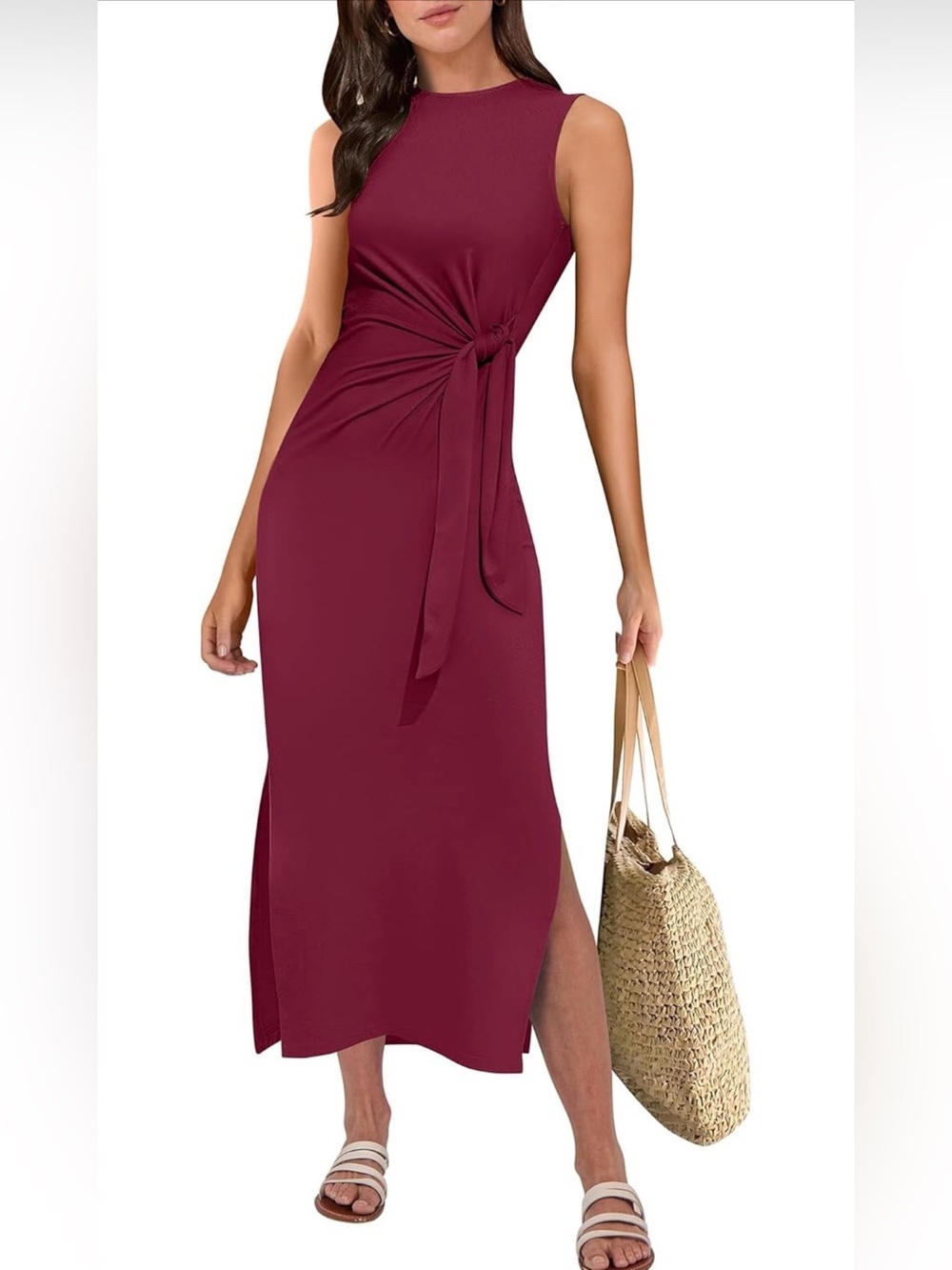 🆕Striped Sleeveless Tie-Waist Maxi Dress